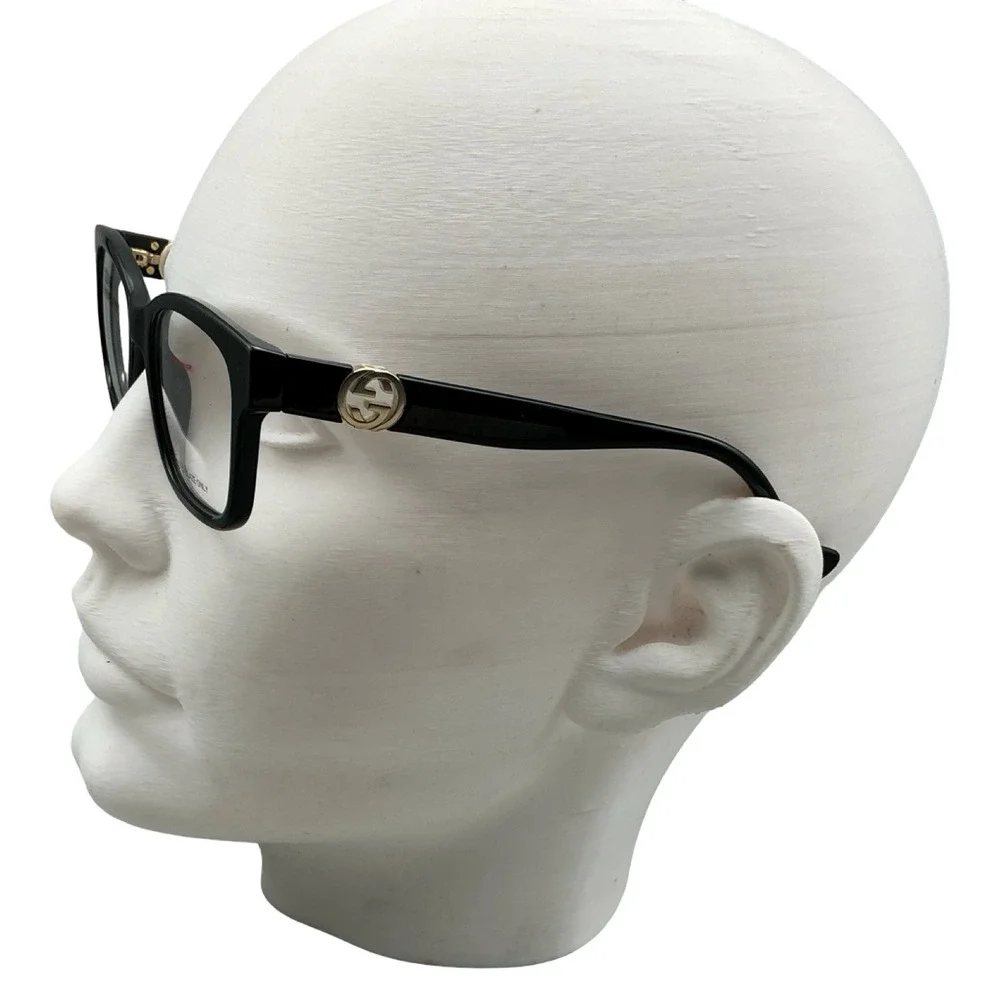 Gucci GG1025OZ 004 Black Gold Interlocking G Eyeglasses Frames 51-18-140